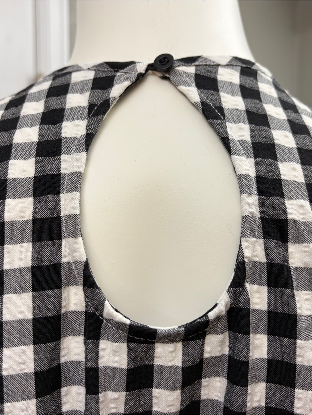 ALIGNE Harlin Black White Gingham Midi Dress Puff Sleeves Pockets UK 18 US 14 - Picture 7 of 12
